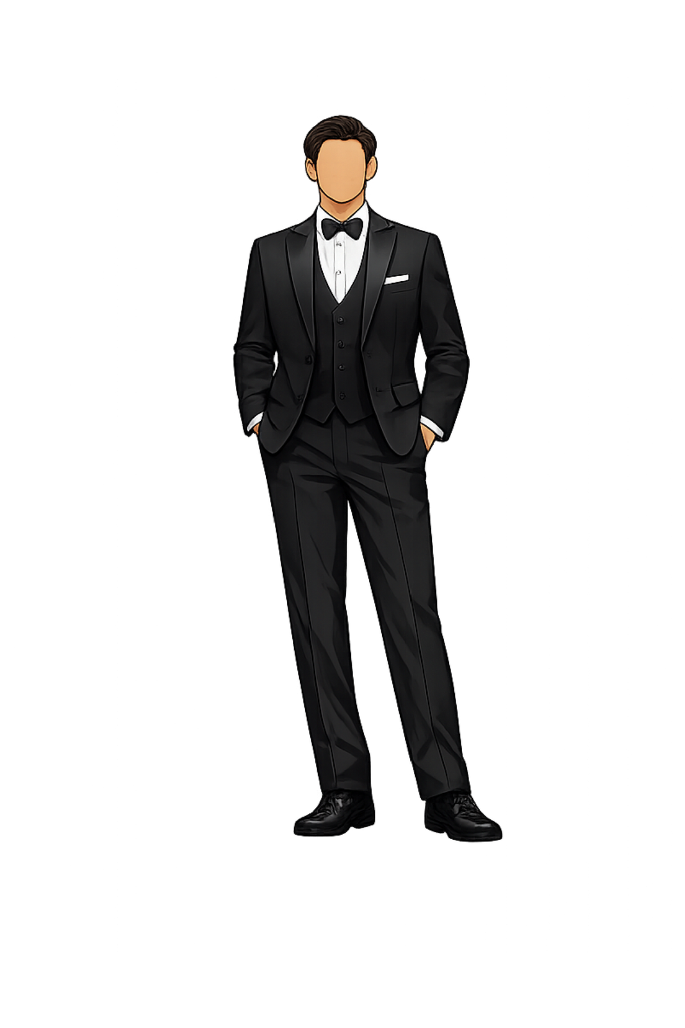 Men's formal black tie illustration